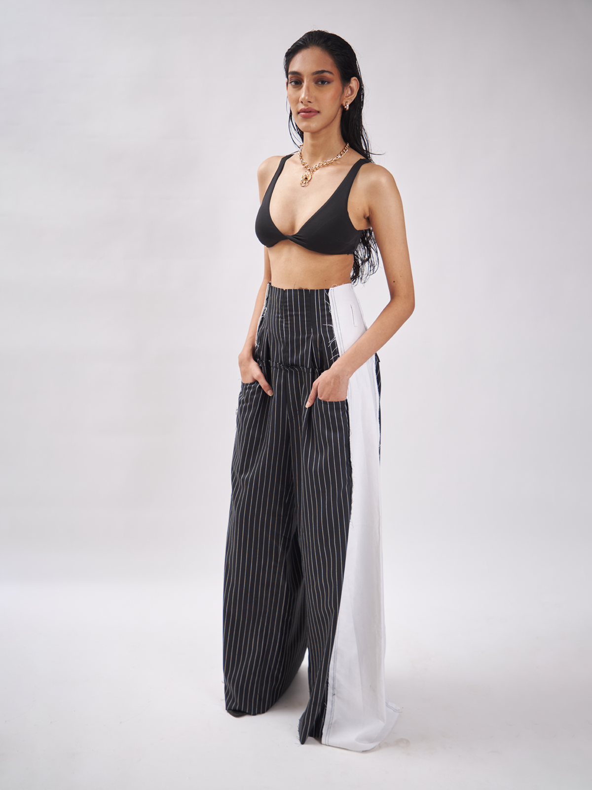 Georgie Pinstripe Corset Pants