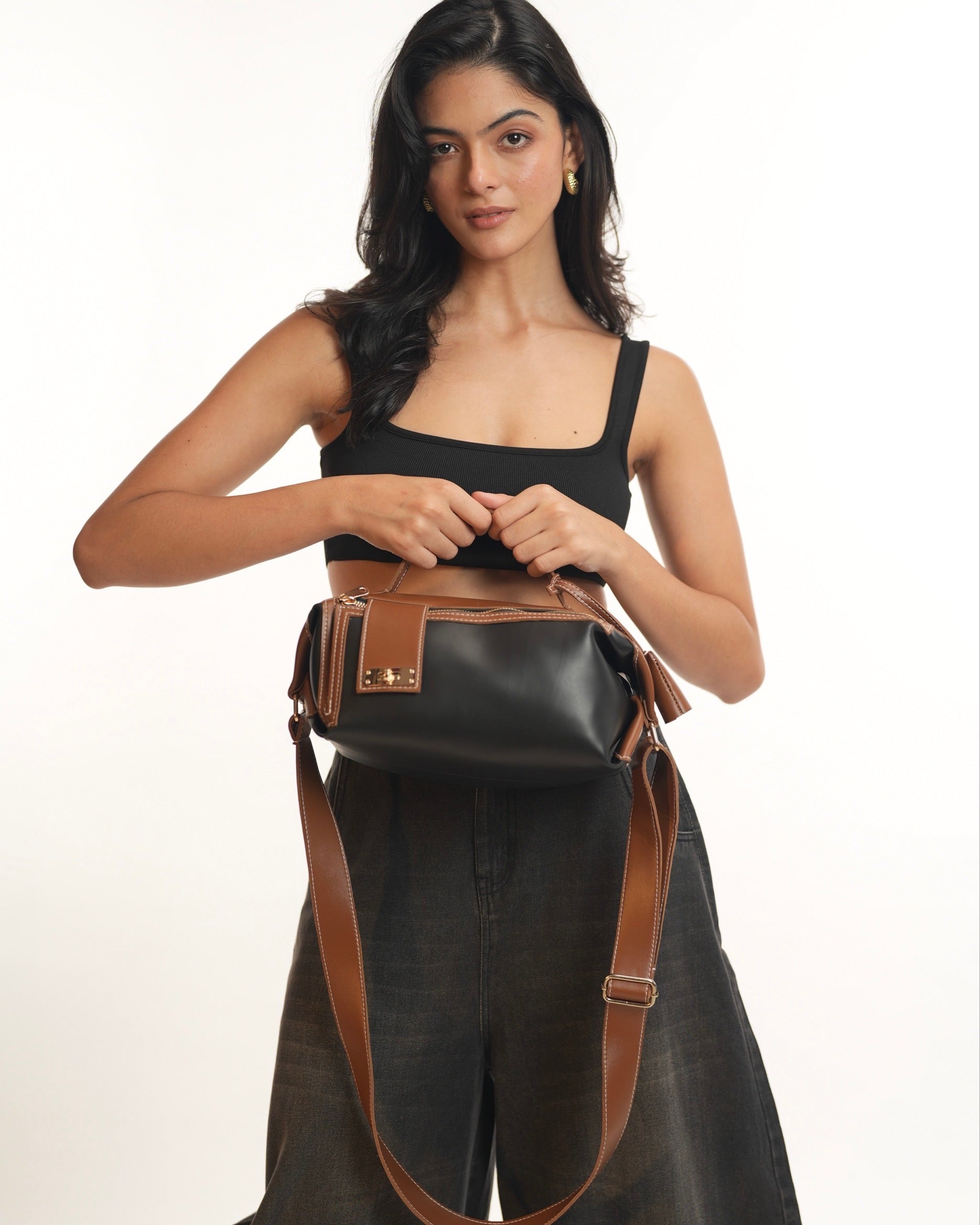 Two-Tone Box Handbag