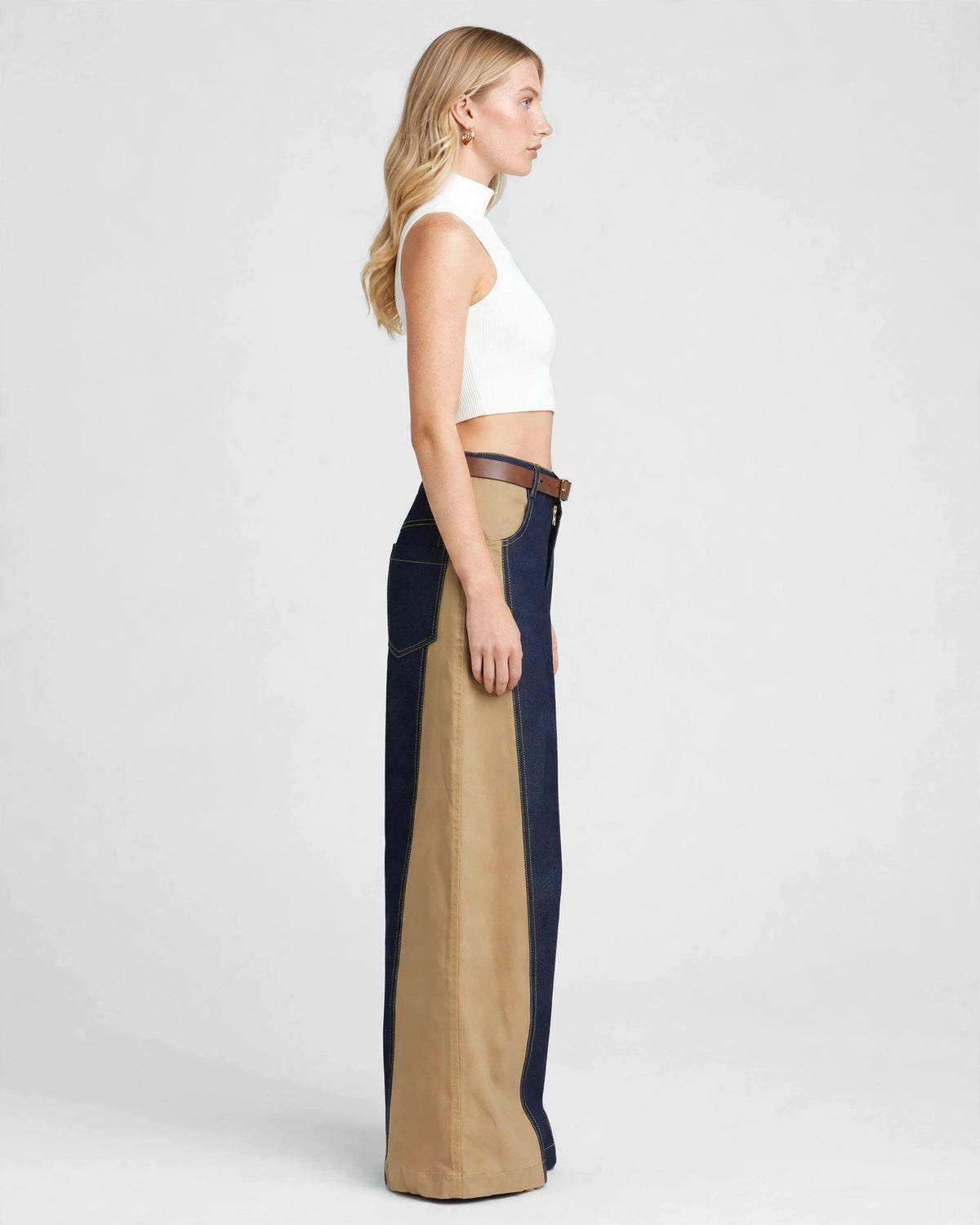 Recycled Wide-Leg Panelled Jeans