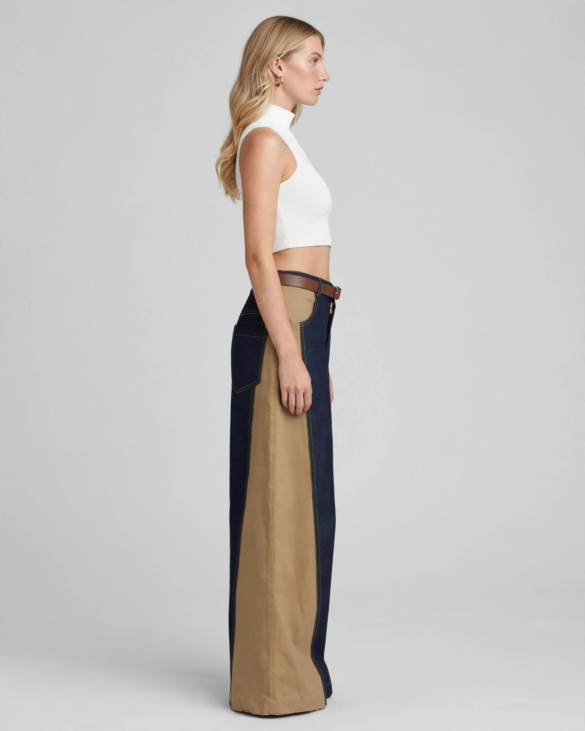 Recycled Wide-Leg Panelled Jeans