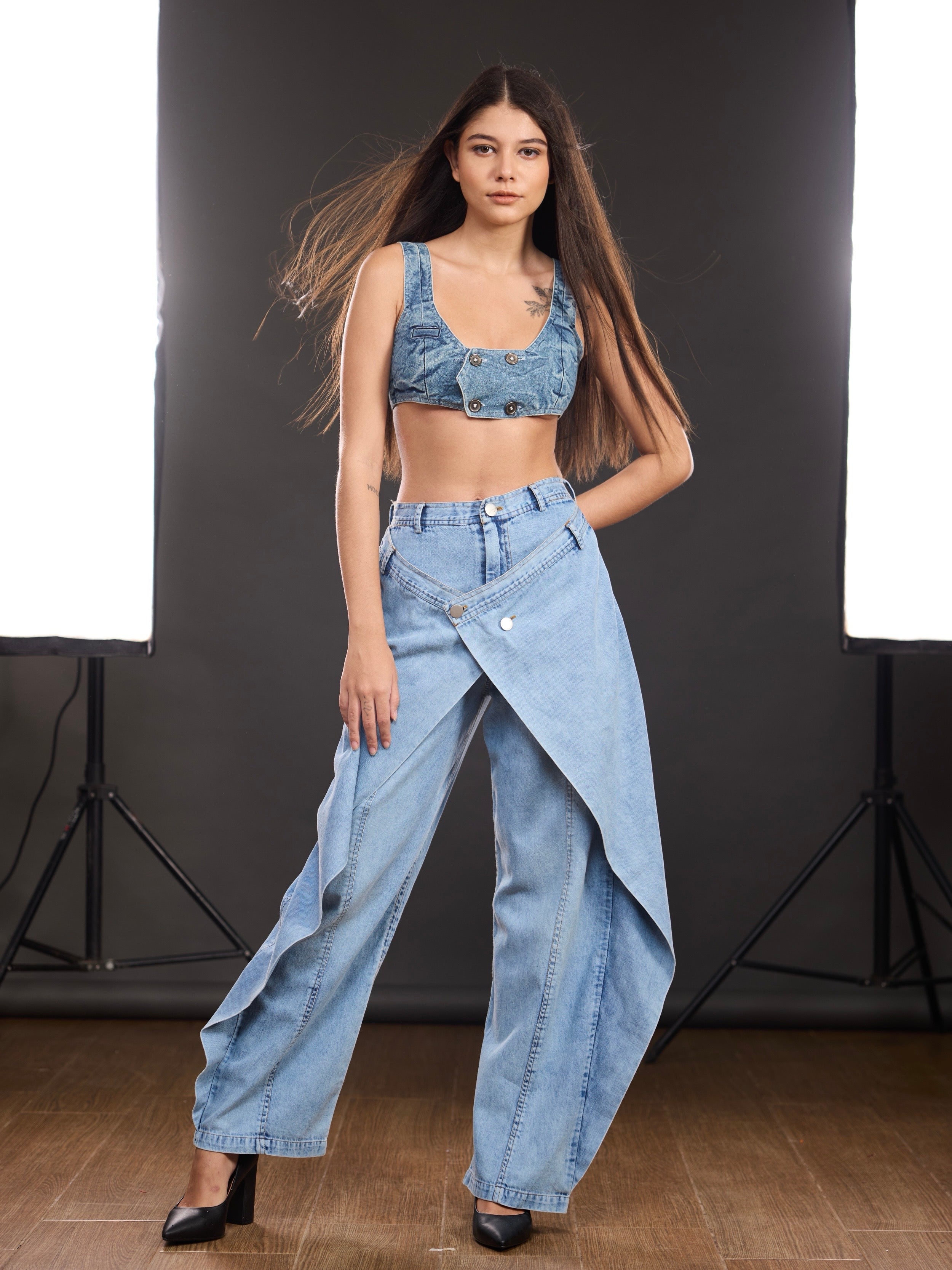 Panel Wide Leg jeans