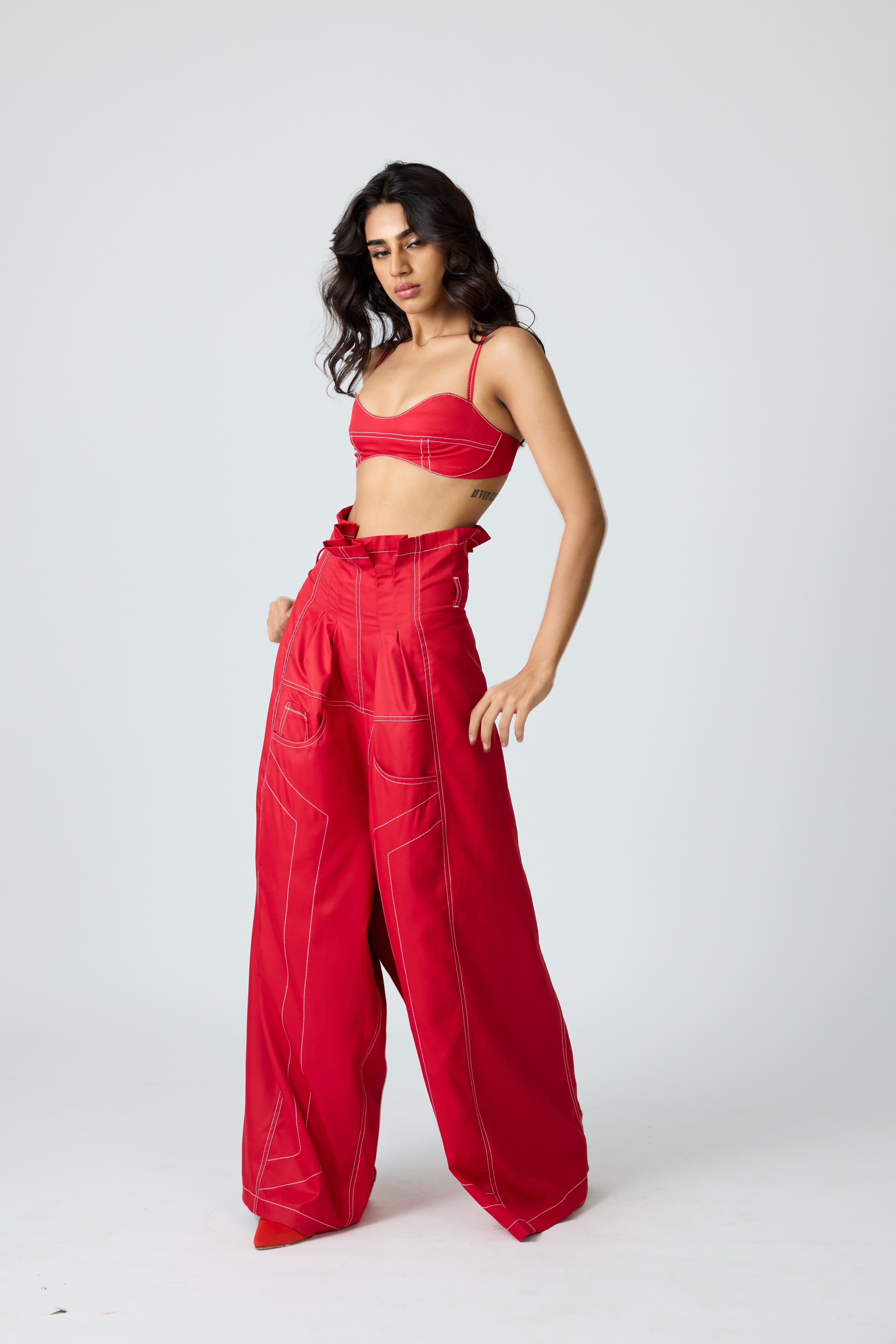 Erryn Red Georgie Corset Denim