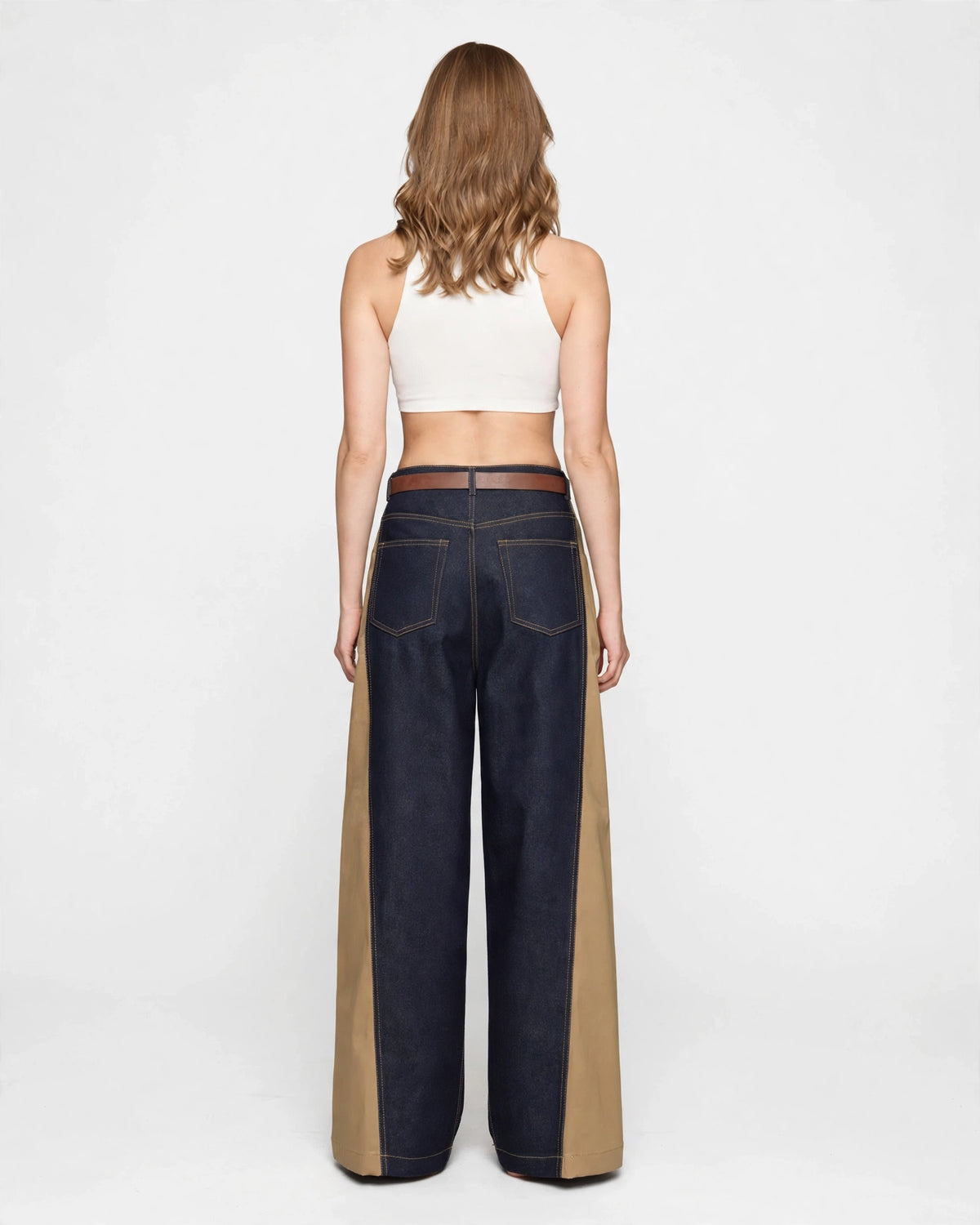 Recycled Wide-Leg Panelled Jeans