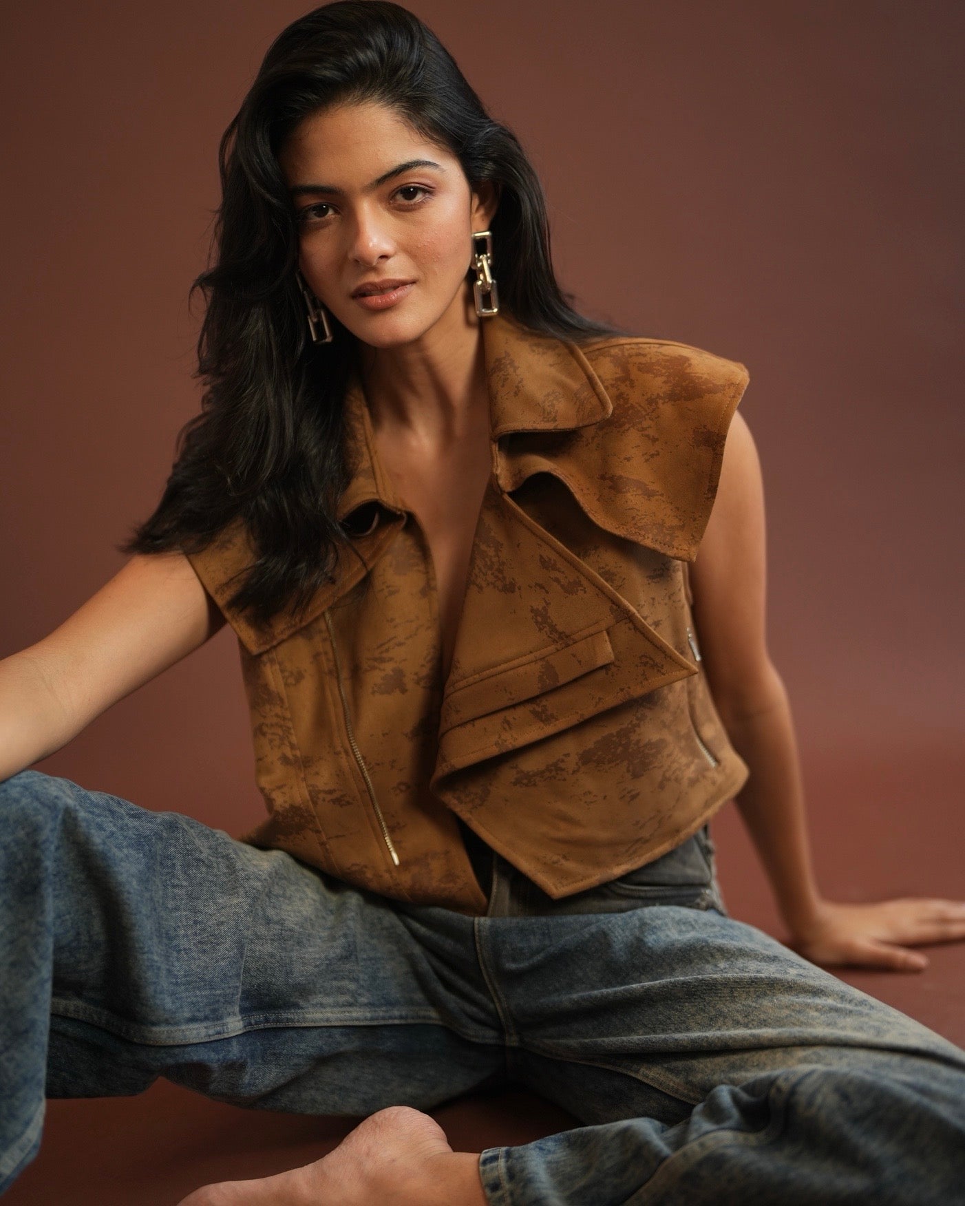 Suede Crop Vest