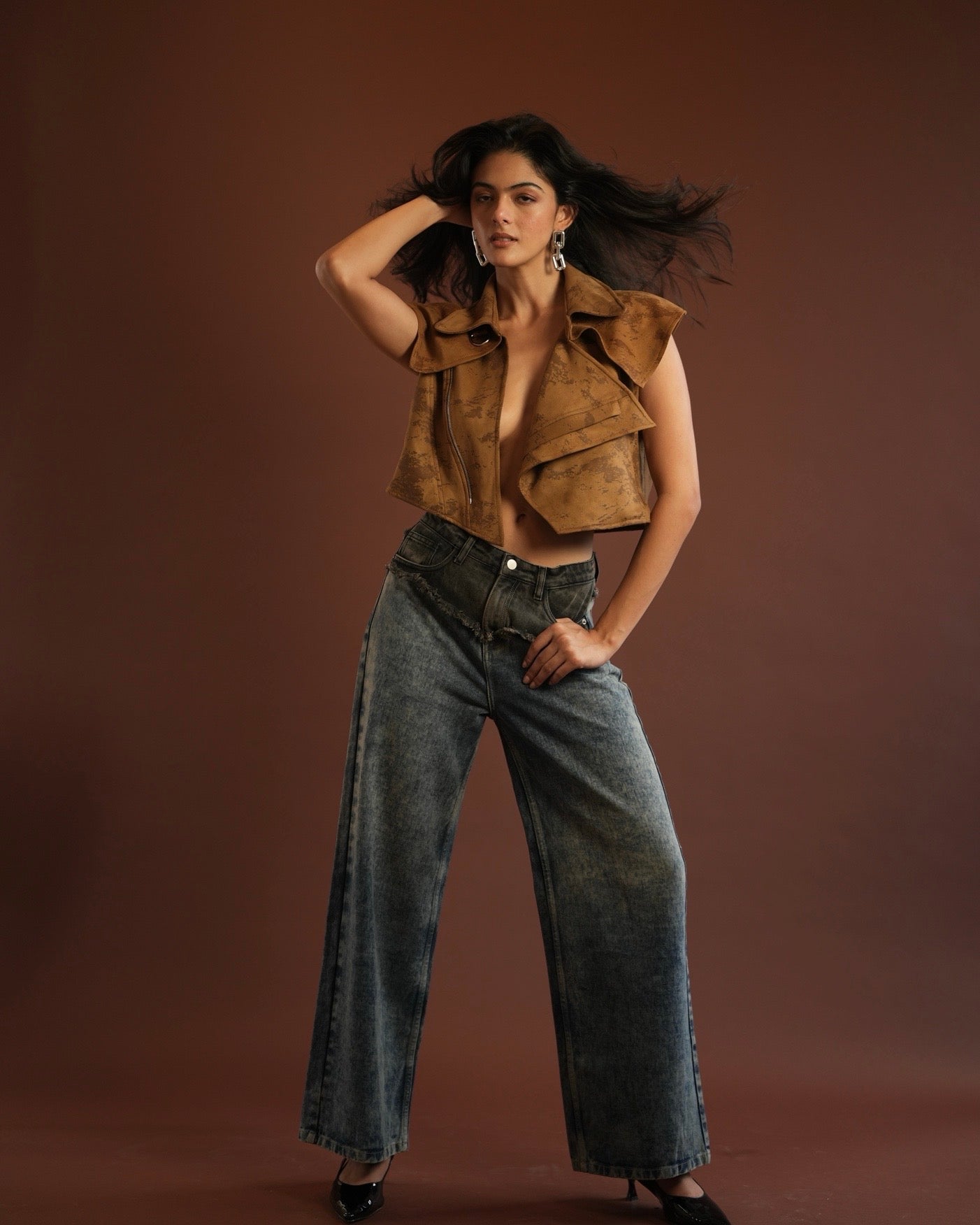 Suede Crop Vest