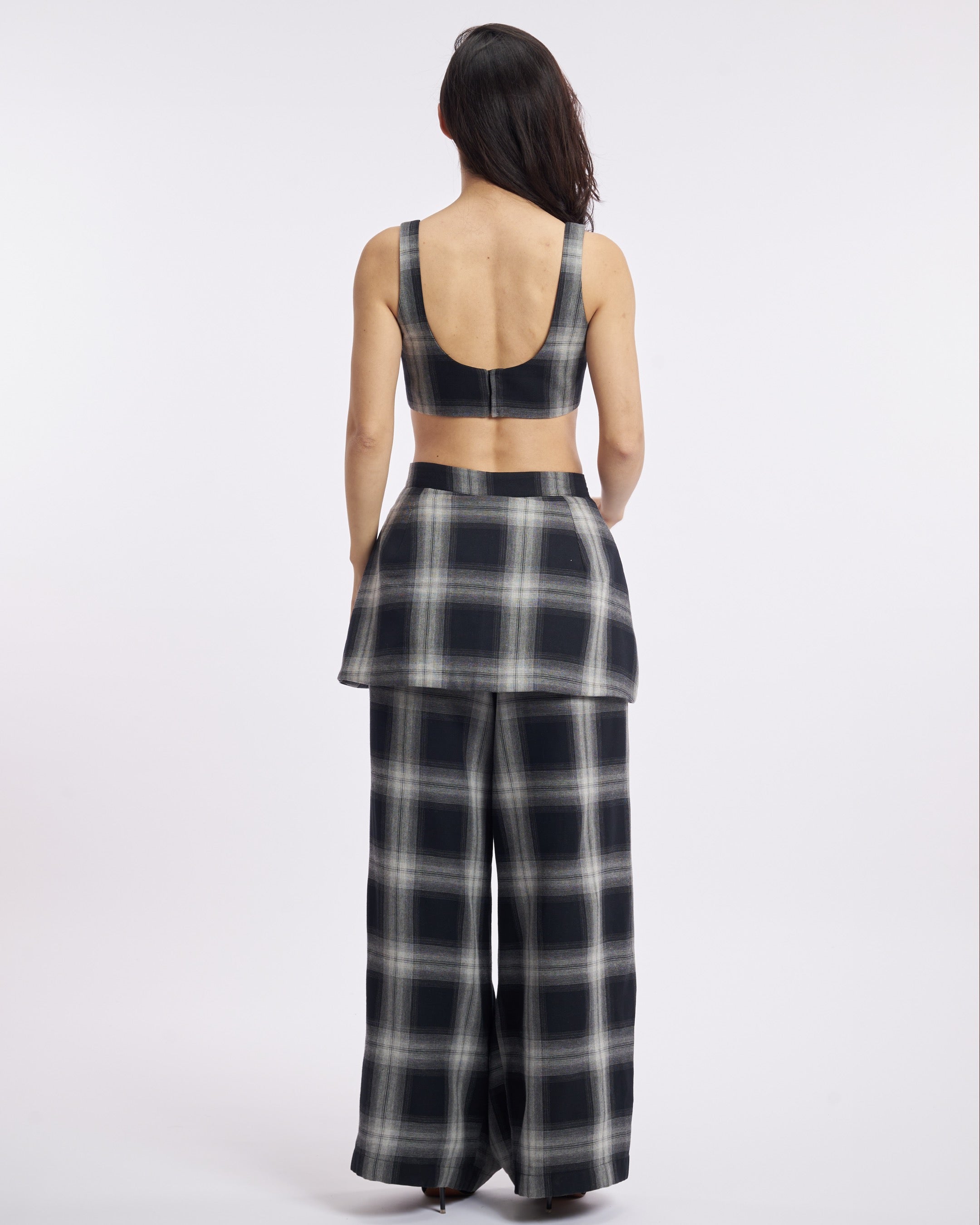 Grey checkered Cargo pant