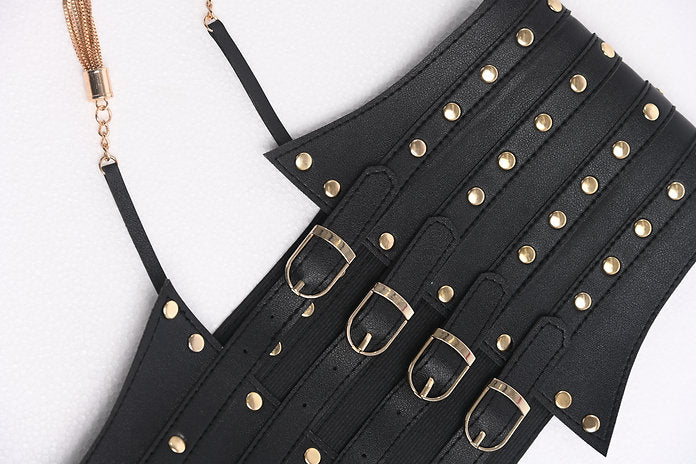 Studded belt with tassels