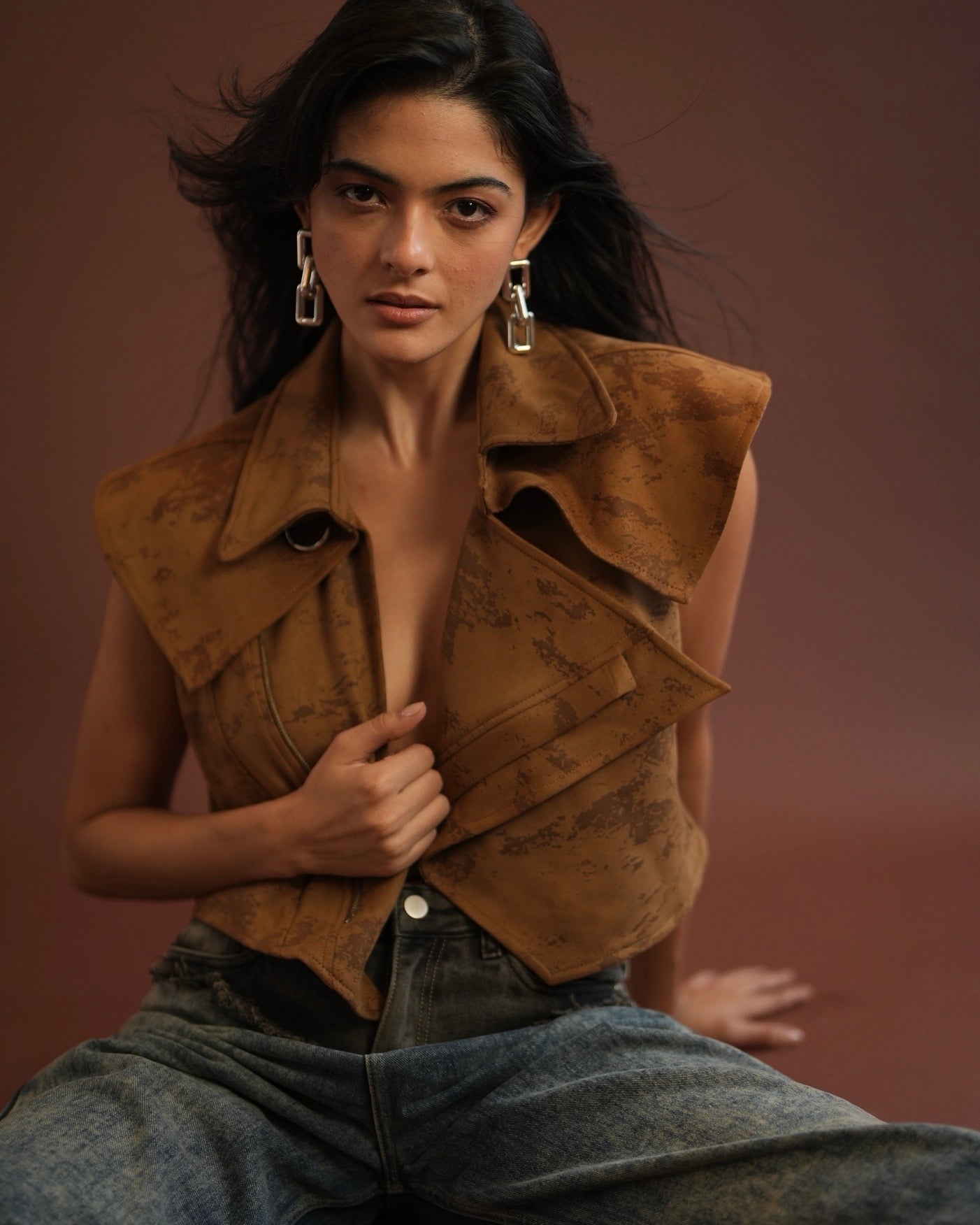 Suede Crop Vest