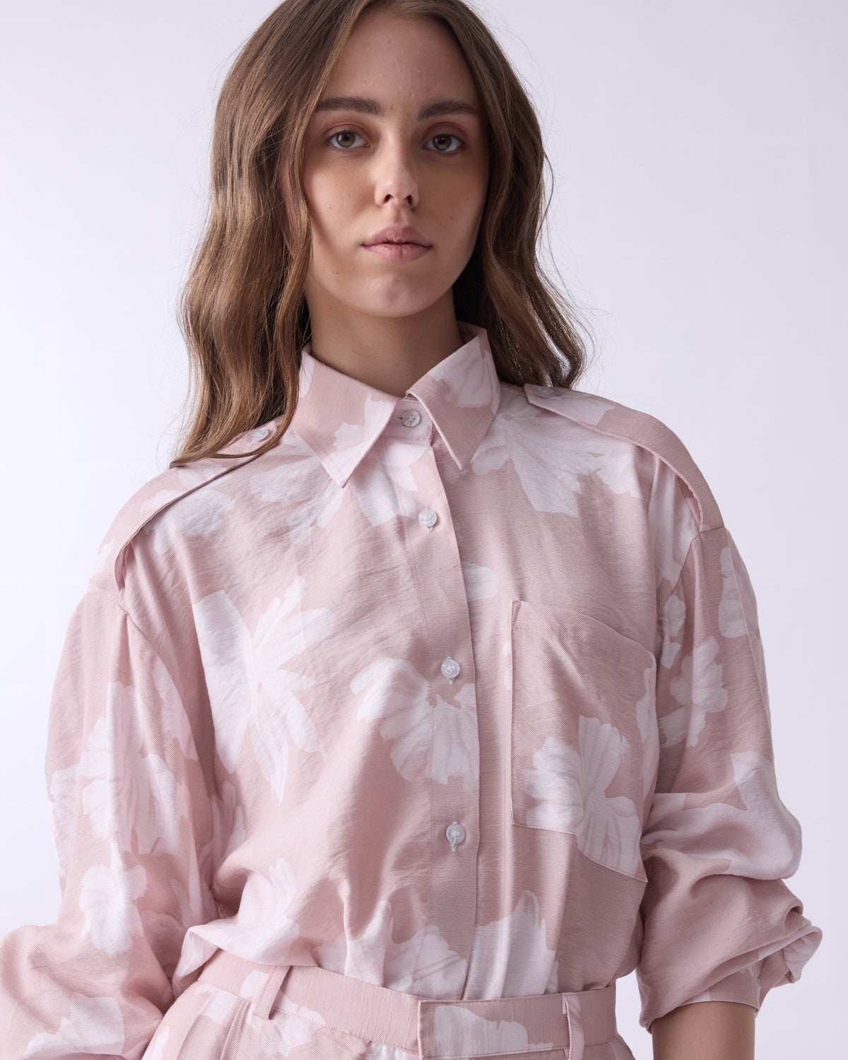 BLUSH BLOOM UTILITY SHIRT