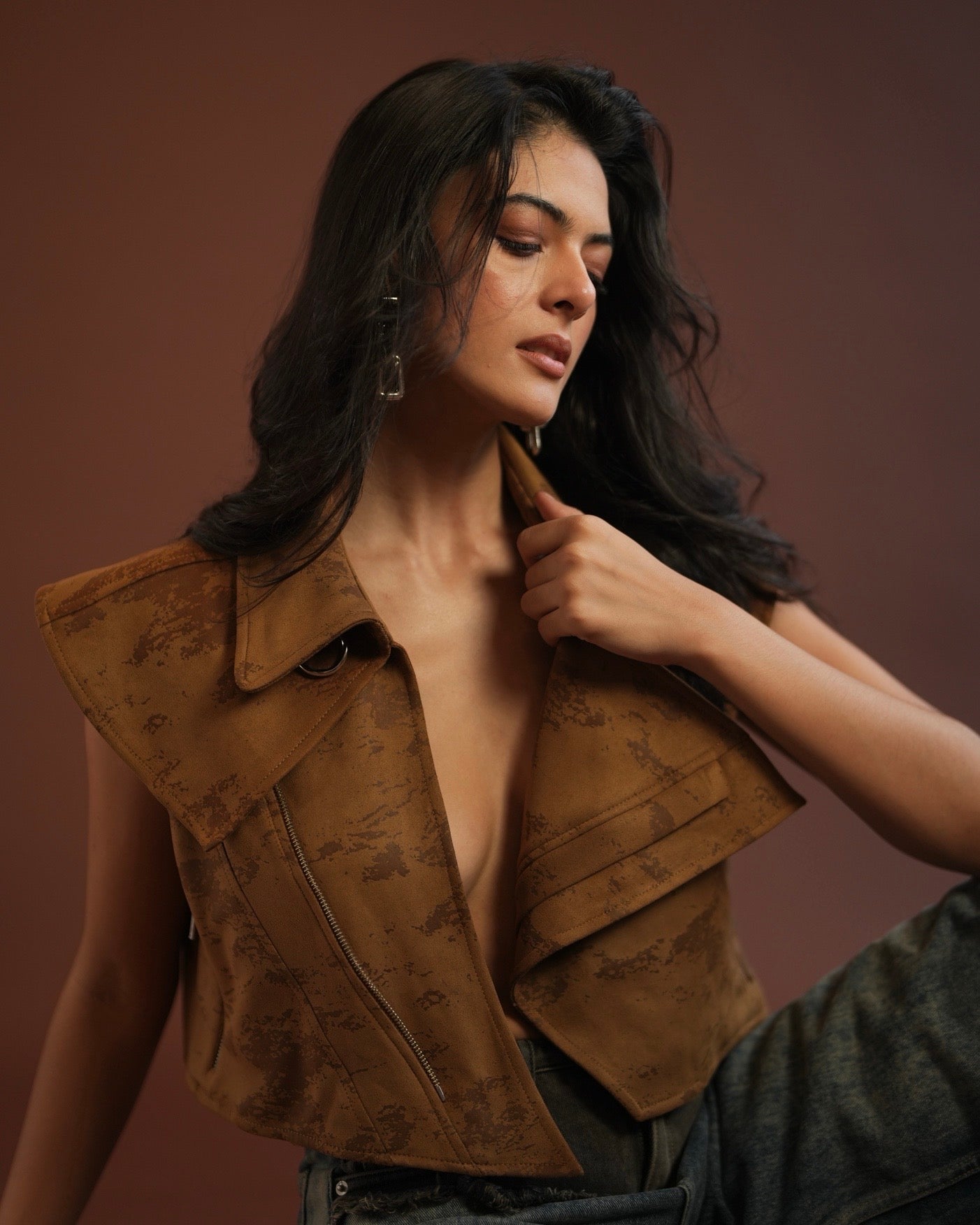 Suede Crop Vest