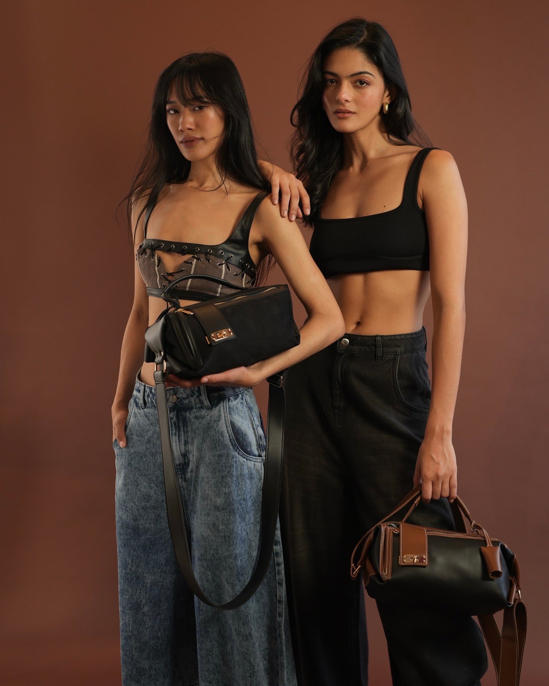 Two-Tone Box Handbag