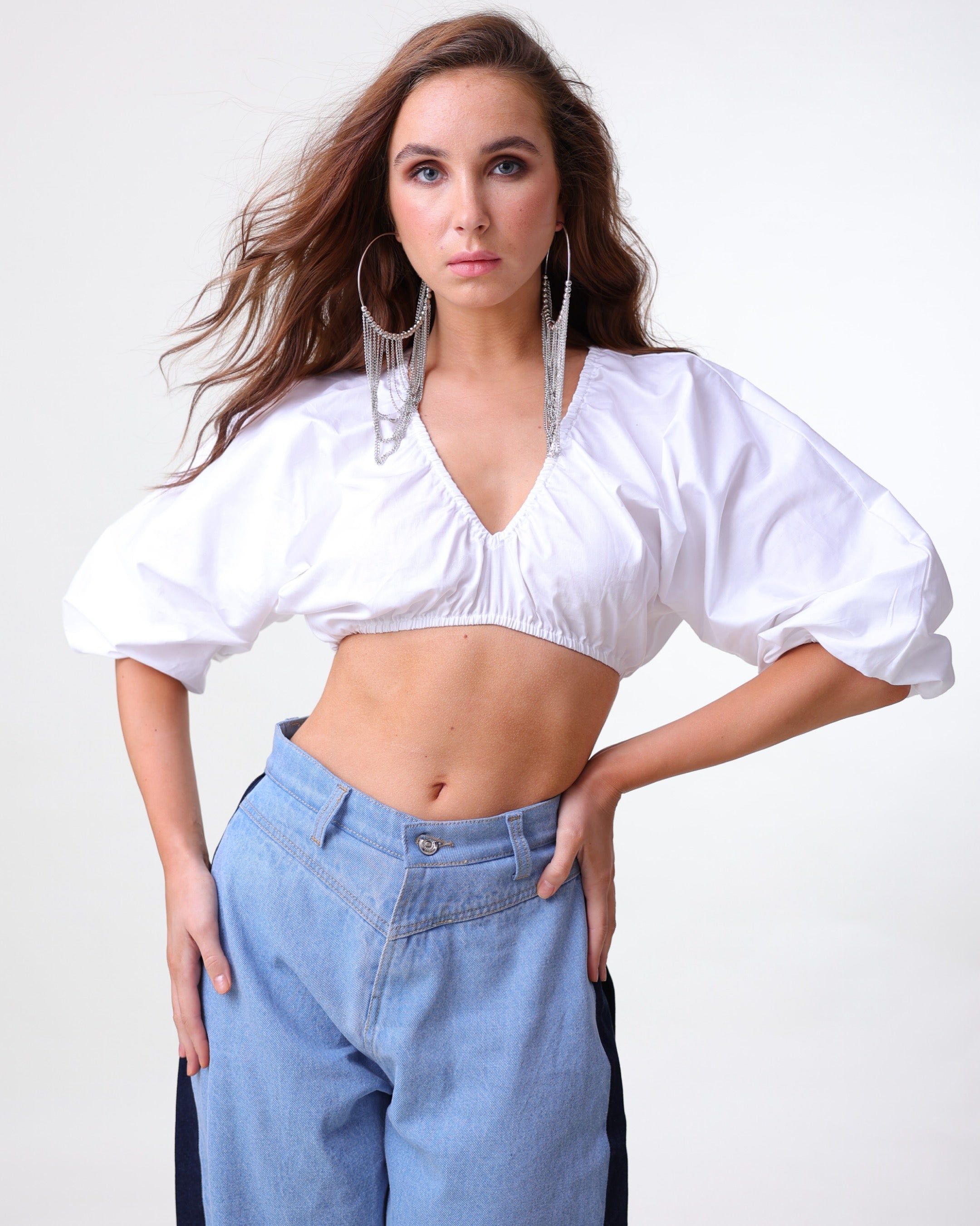 Ruched Cotton Crop