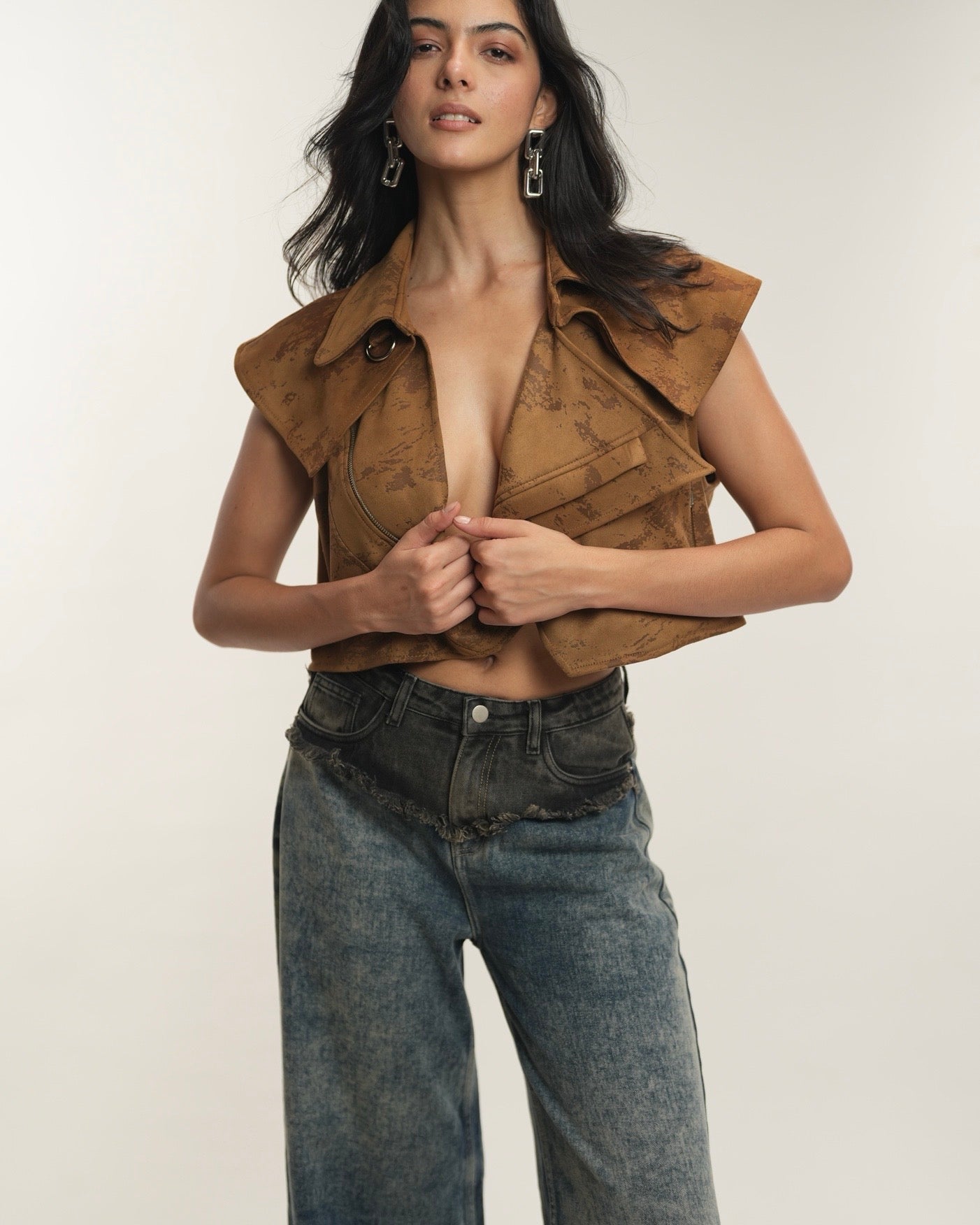 Suede Crop Vest