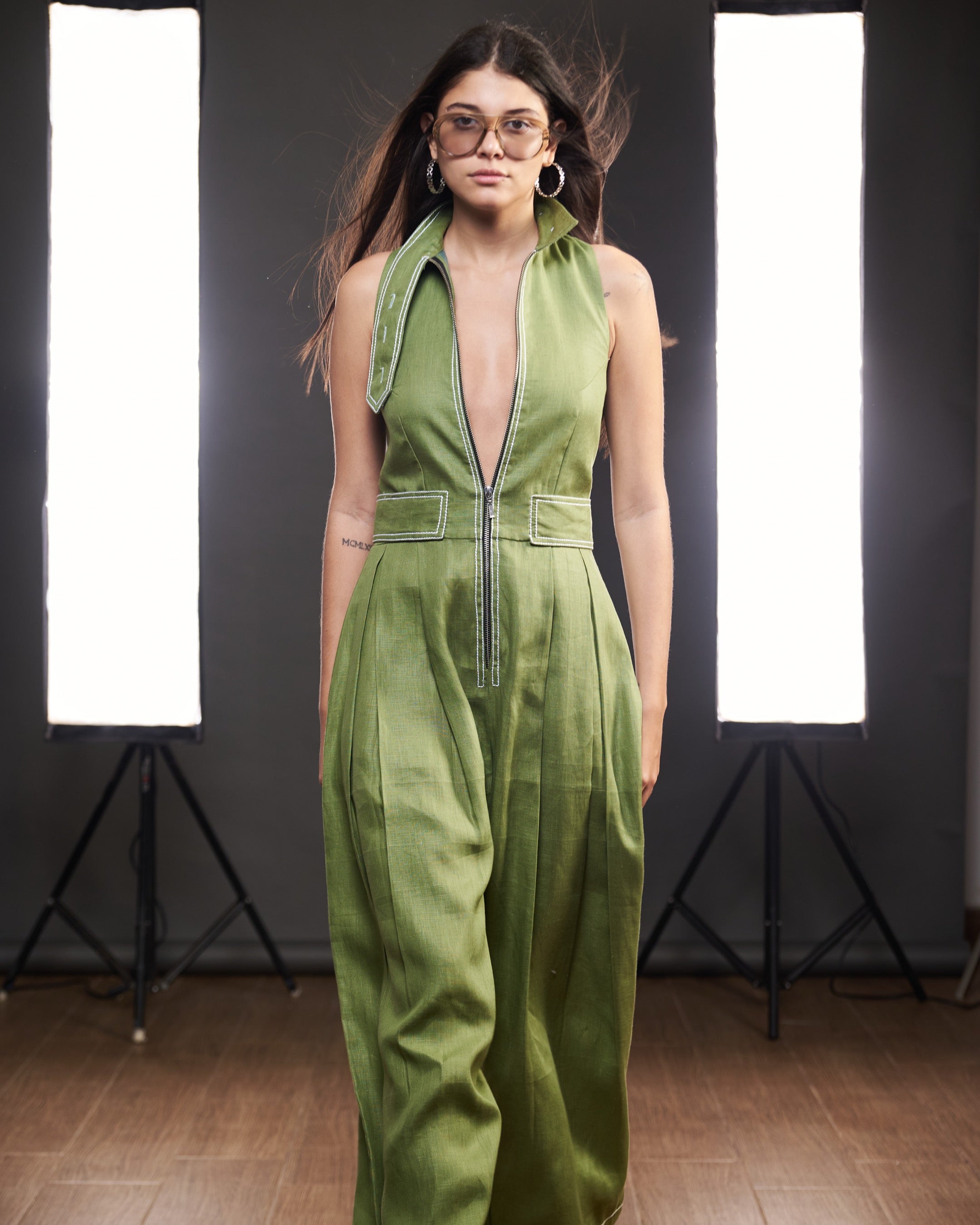 Sage Utility Jumpsuit