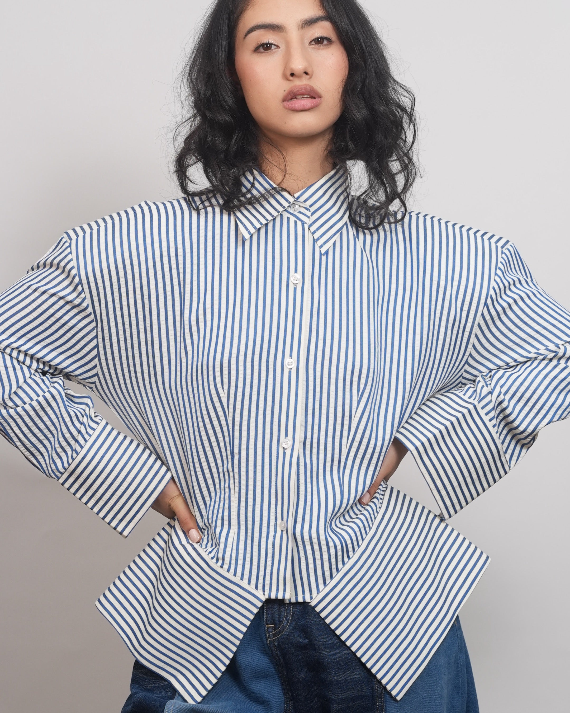 Structured stripes shirt