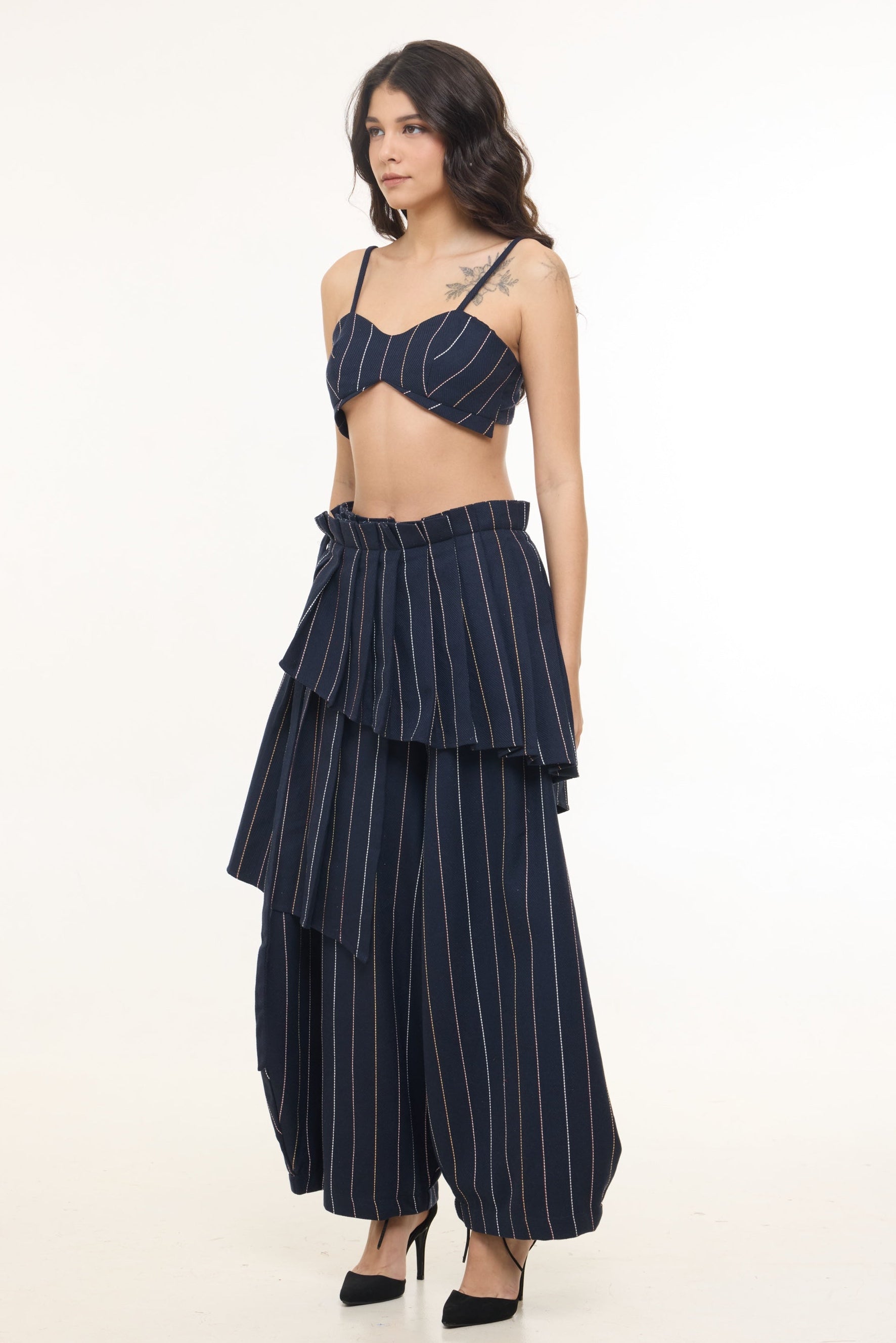 Jacquard Pleated Pants