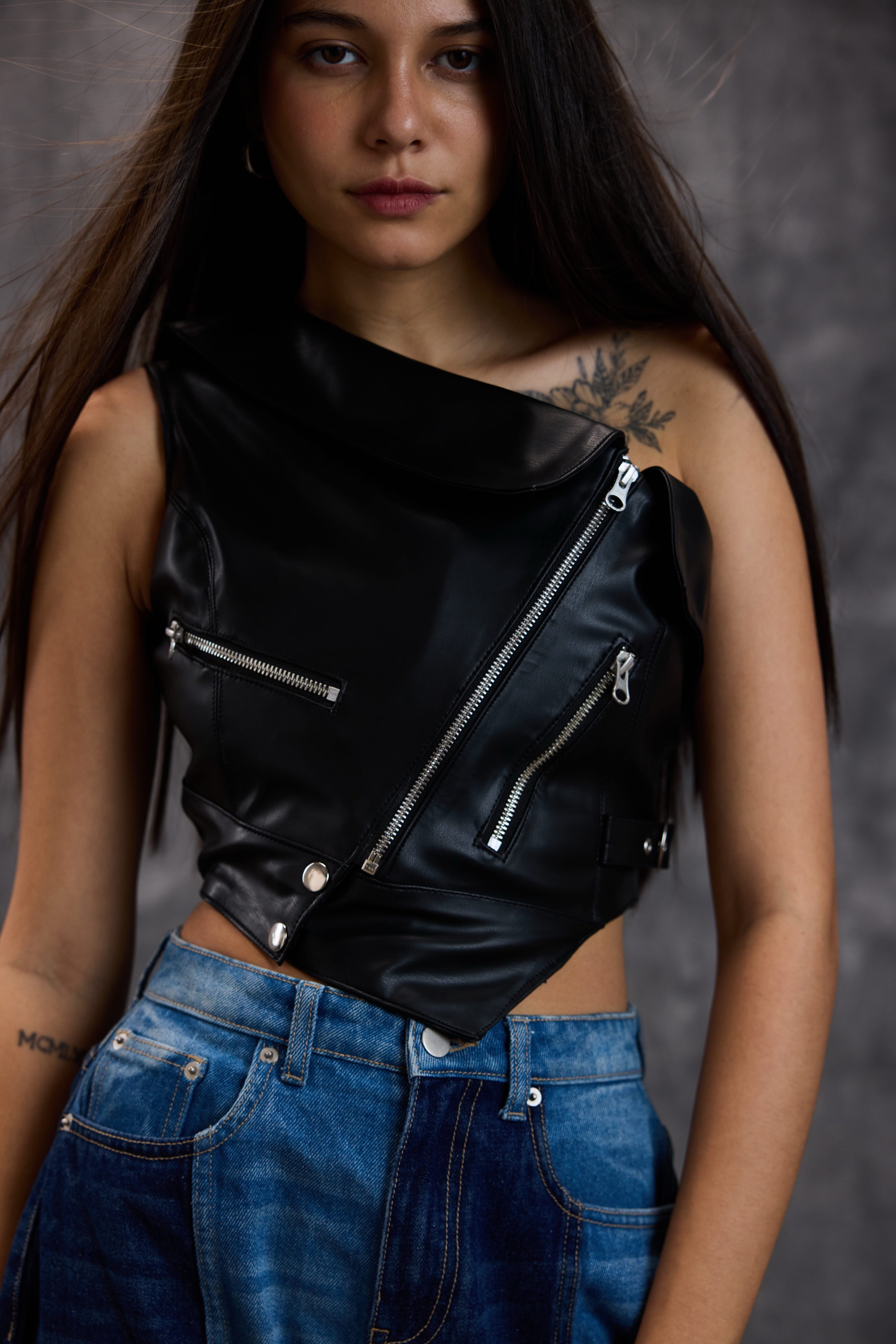 Leather Moto Vest