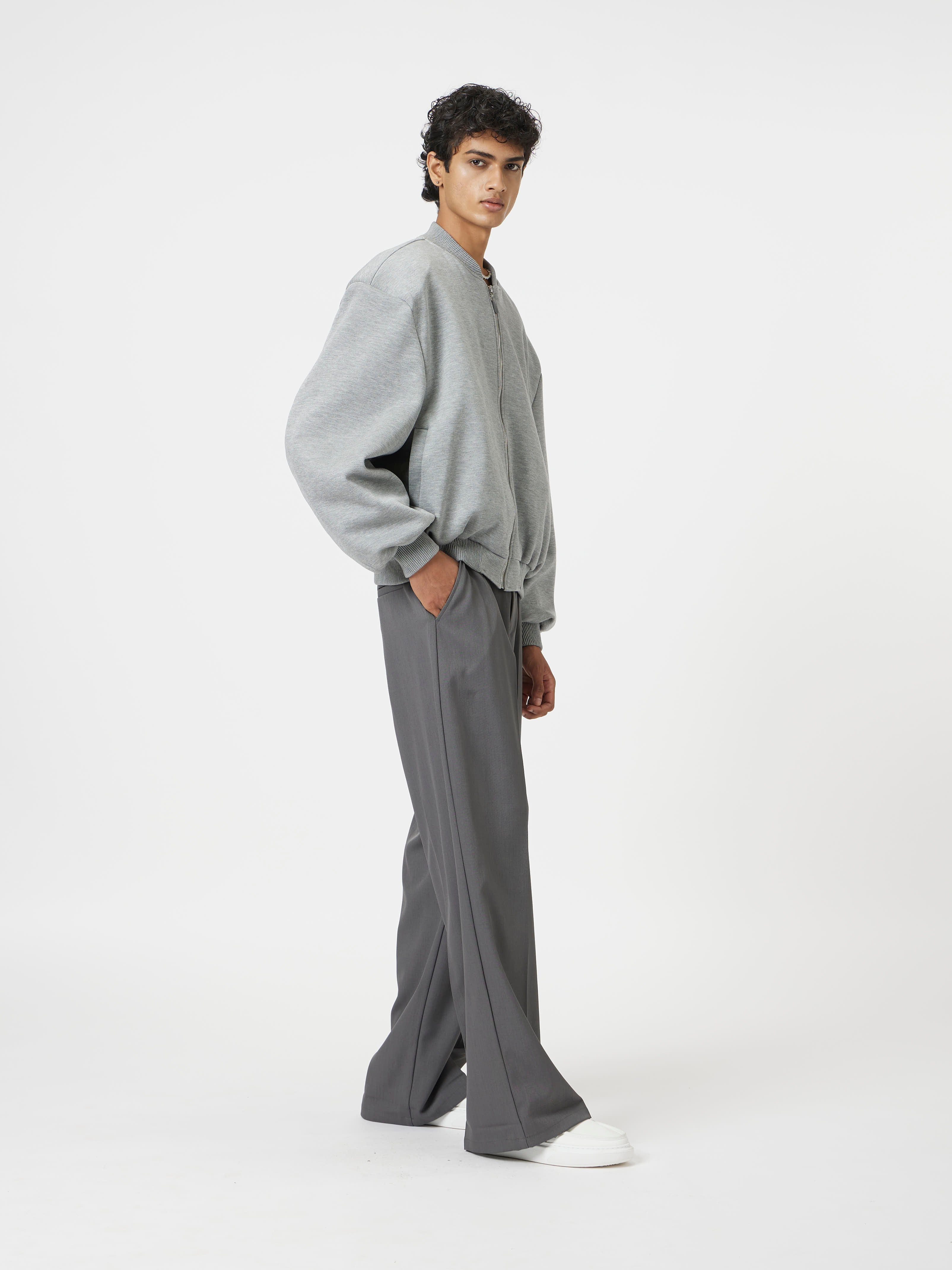 muted grey box jacket