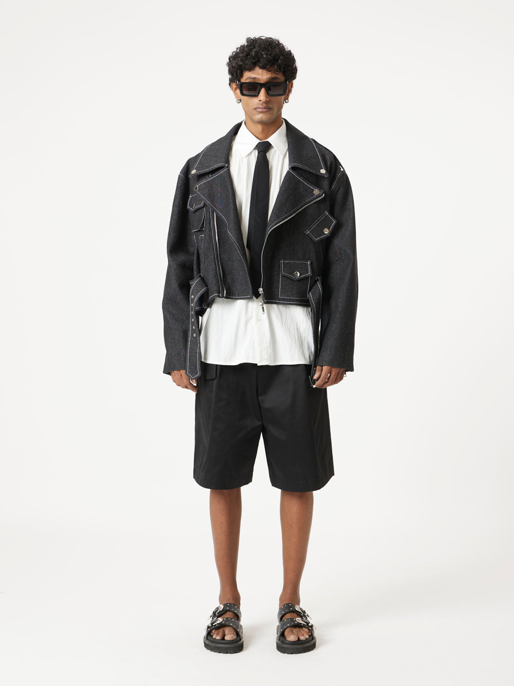 Crop Black Biker