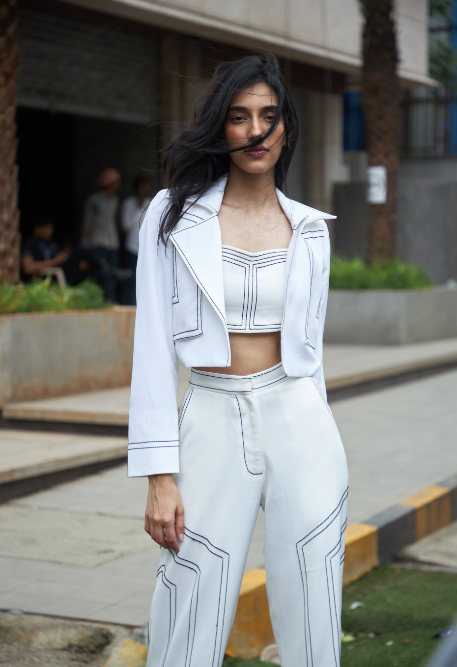 White trench suit 