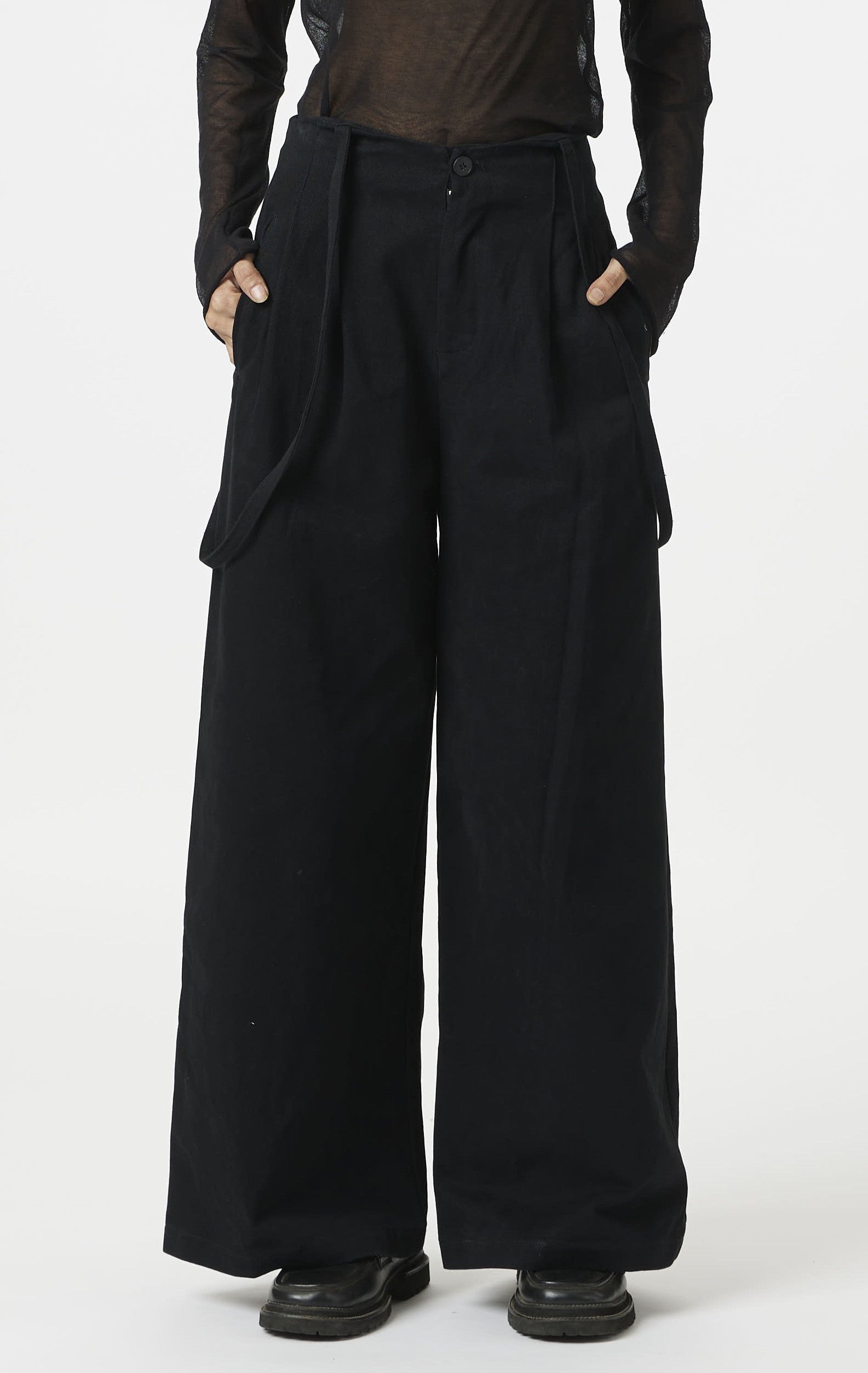 Black Strapped Pants