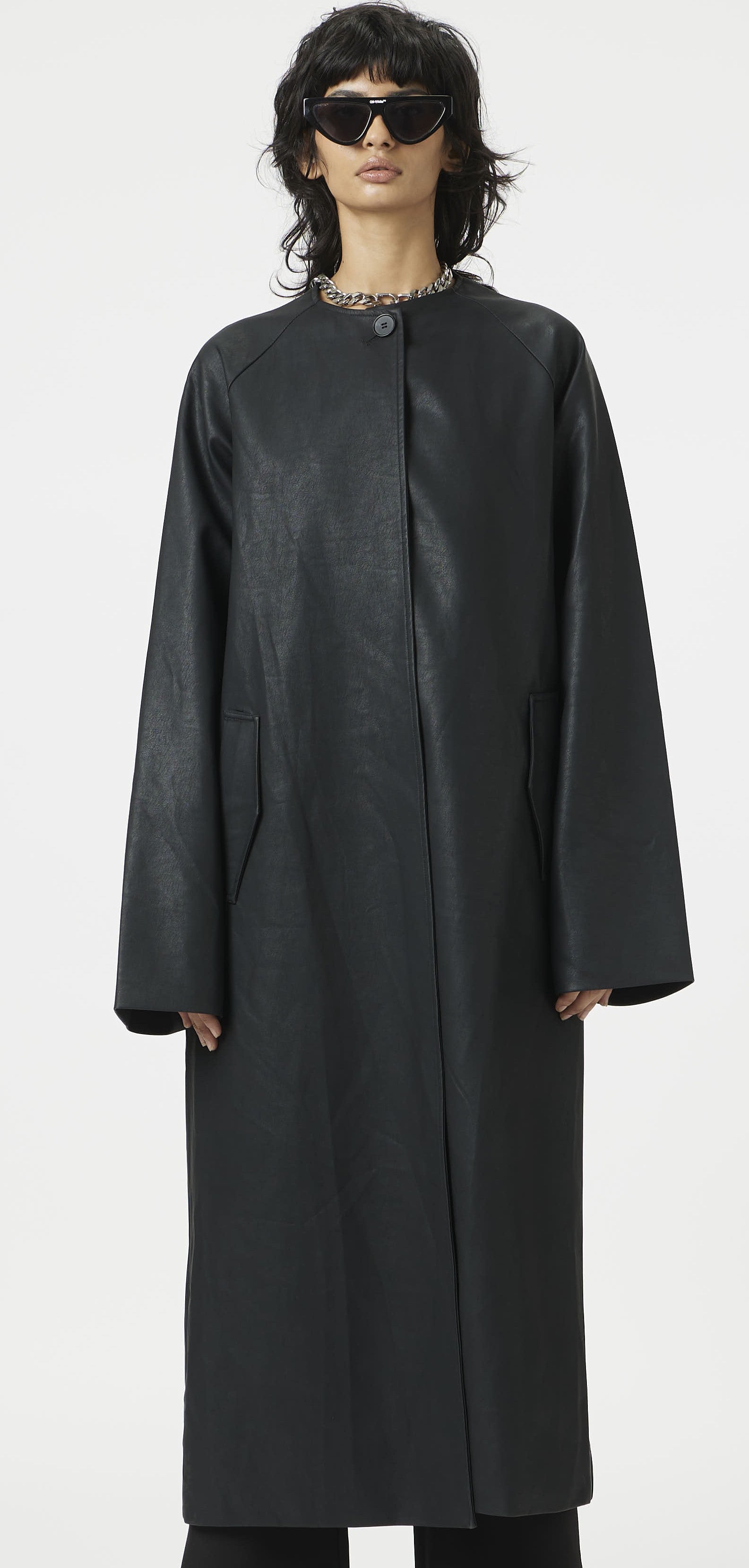 Black City Drape Trench