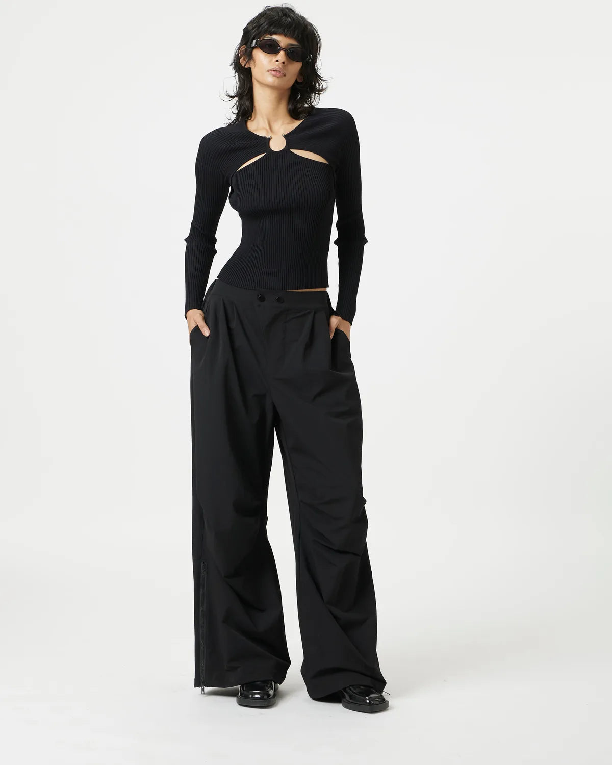 Black Ruched Pants